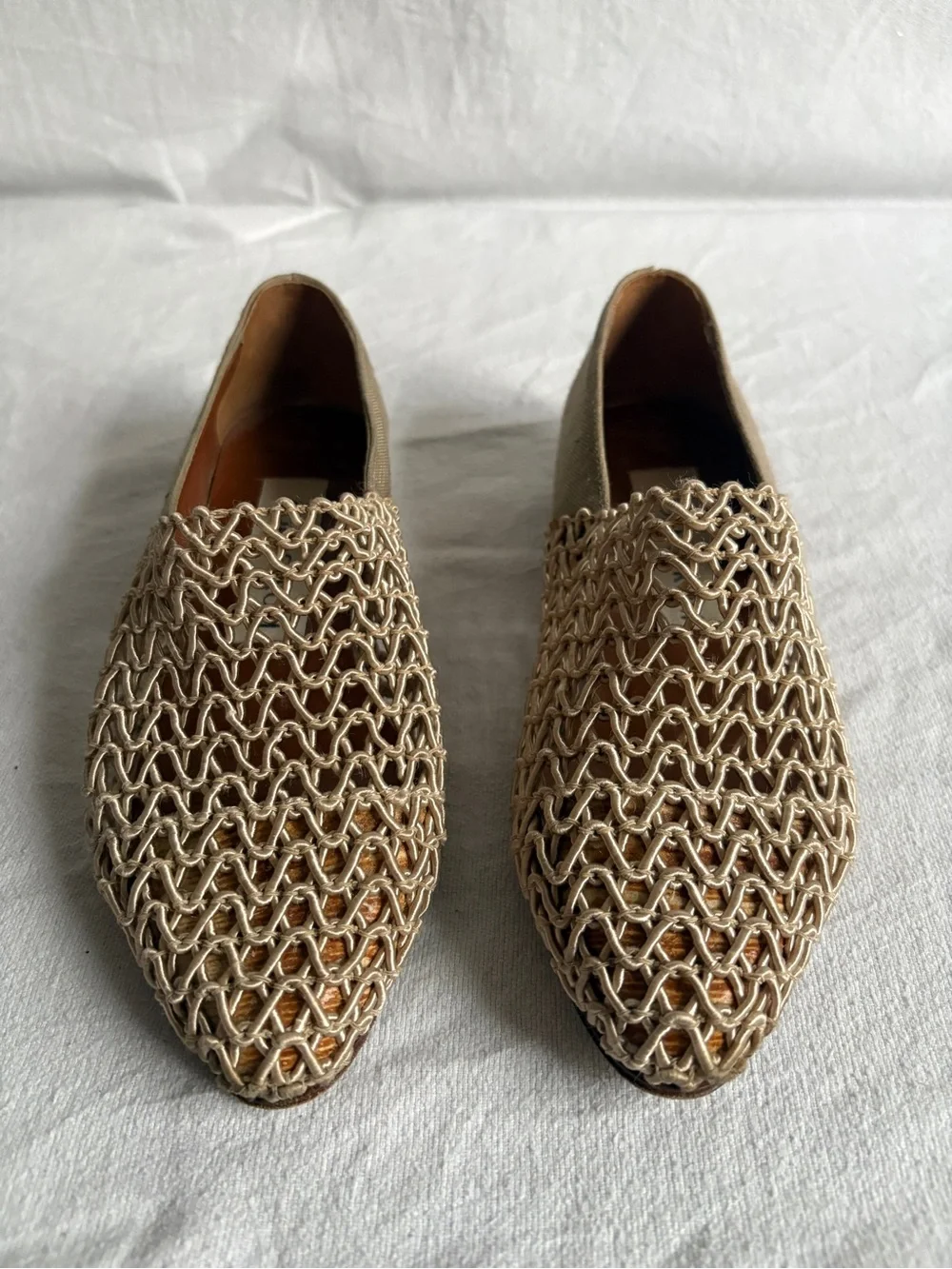 Nordstrom Natural Beige Woven Mule Flats - Picture 2 of 12